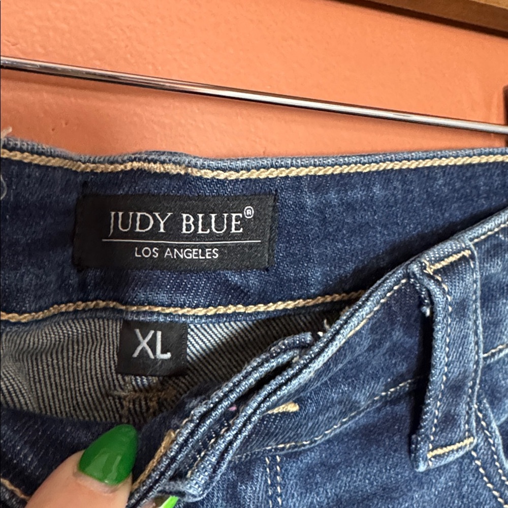 Judy Blue Indigo High-Rise Denim Bermuda Shorts - Picture 2 of 3